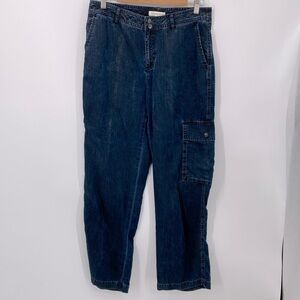 Coldwater Creek Dark Blue Cargo Jeans Size 10